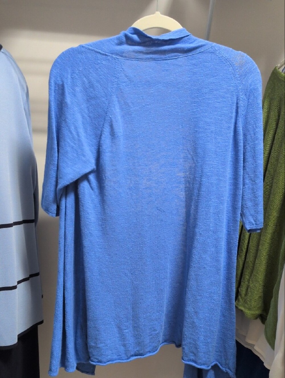 Eileen Fisher Soft Periwinkle Draped And Open Front Cardigan- Size M - Picture 4 of 4